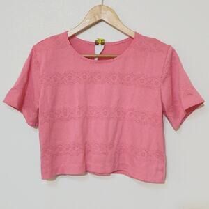Vintage Traffic Jam pink crop short sleeve top 90s